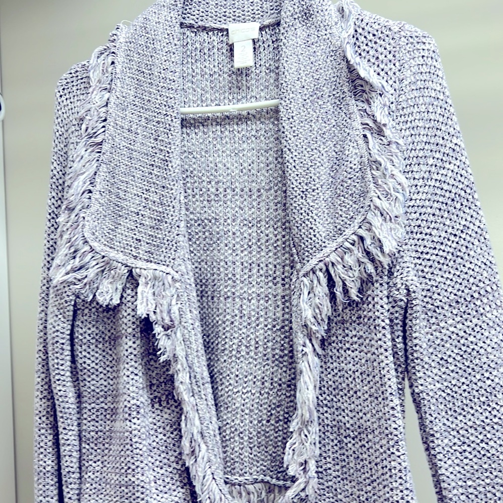 Chicos Fringed Cardigan